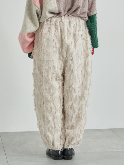 フラワー柄カットジャカードパンツ（ブラック/ベージュ）｜TSUHARU by Samansa Mos2（ツハルバイサマンサモスモス）通販