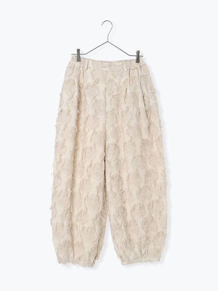 フラワー柄カットジャカードパンツ（ブラック/ベージュ）｜TSUHARU by Samansa Mos2（ツハルバイサマンサモスモス）通販