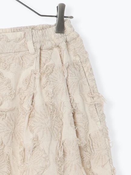 フラワー柄カットジャカードパンツ（ブラック/ベージュ）｜TSUHARU by Samansa Mos2（ツハルバイサマンサモスモス）通販