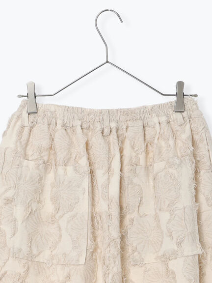 フラワー柄カットジャカードパンツ（ブラック/ベージュ）｜TSUHARU by Samansa Mos2（ツハルバイサマンサモスモス）通販