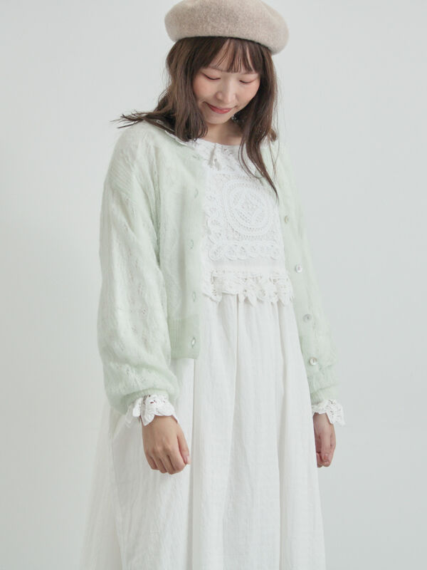 WEB限定 Sサイズ】ドビーバテンレースワンピース（オフホワイト