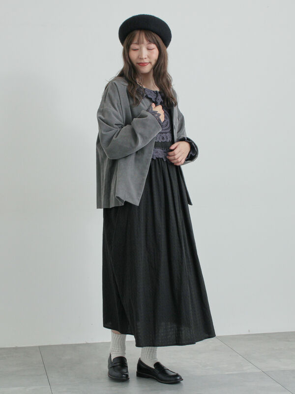 セール】 【WEB限定 Sサイズ】ドビーバテンレースワンピース（オフ