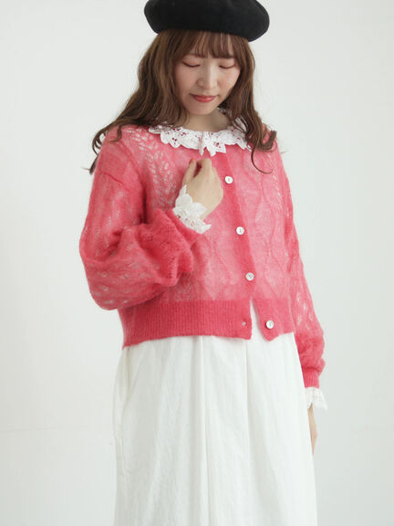 【WEB限定 Sサイズ】ドビーバテンレースワンピース（オフホワイト/ブラック/ブルー）｜TSUHARU by Samansa Mos2（ツハルバイサマンサモスモス）通販