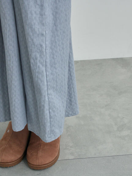 【WEB限定 Sサイズ】ドビーバテンレースワンピース（オフホワイト/ブラック/ブルー）｜TSUHARU by Samansa Mos2（ツハルバイサマンサモスモス）通販