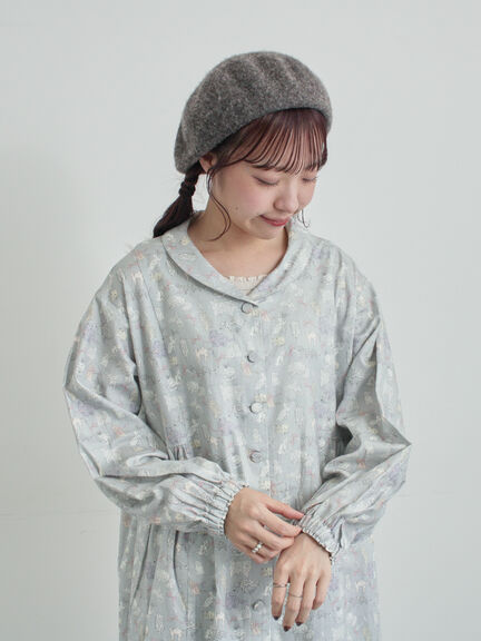 【LIBERTY】Koh & Eito柄ビエラワンピース（ブラック/Ｓグレー）｜TSUHARU by Samansa Mos2（ツハルバイサマンサモスモス）通販