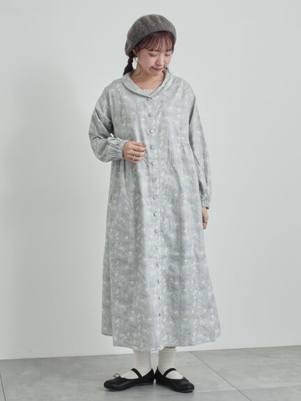 【LIBERTY】Koh & Eito柄ビエラワンピース（ブラック/Ｓグレー）｜TSUHARU by Samansa Mos2（ツハルバイサマンサモスモス）通販