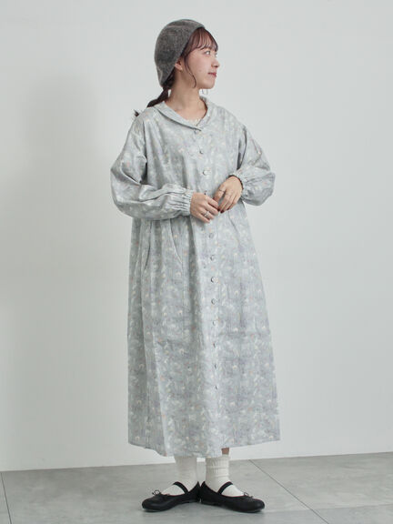 【LIBERTY】Koh & Eito柄ビエラワンピース（ブラック/Ｓグレー）｜TSUHARU by Samansa Mos2（ツハルバイサマンサモスモス）通販