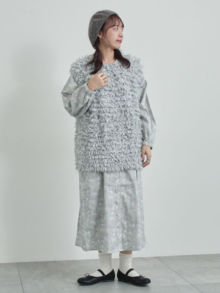 【LIBERTY】Koh & Eito柄ビエラワンピース（ブラック/Ｓグレー）｜TSUHARU by Samansa Mos2（ツハルバイサマンサモスモス）通販