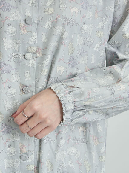 【LIBERTY】Koh & Eito柄ビエラワンピース（ブラック/Ｓグレー）｜TSUHARU by Samansa Mos2（ツハルバイサマンサモスモス）通販