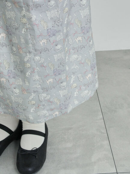 【LIBERTY】Koh & Eito柄ビエラワンピース（ブラック/Ｓグレー）｜TSUHARU by Samansa Mos2（ツハルバイサマンサモスモス）通販