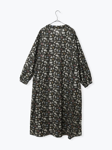 【LIBERTY】Koh & Eito柄ビエラワンピース（ブラック/Ｓグレー）｜TSUHARU by Samansa Mos2（ツハルバイサマンサモスモス）通販