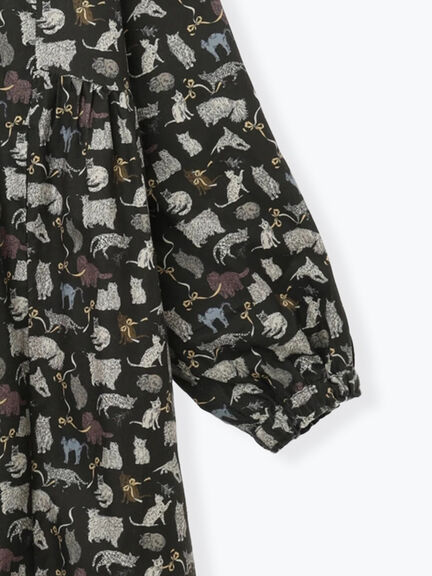 【LIBERTY】Koh & Eito柄ビエラワンピース（ブラック/Ｓグレー）｜TSUHARU by Samansa Mos2（ツハルバイサマンサモスモス）通販