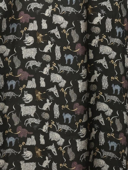 【LIBERTY】Koh & Eito柄ビエラワンピース（ブラック/Ｓグレー）｜TSUHARU by Samansa Mos2（ツハルバイサマンサモスモス）通販