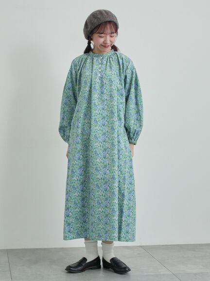 【LIBERTY】Maria柄細コールワンピース（ブラック/ブルー）｜TSUHARU by Samansa Mos2（ツハルバイサマンサモスモス）通販