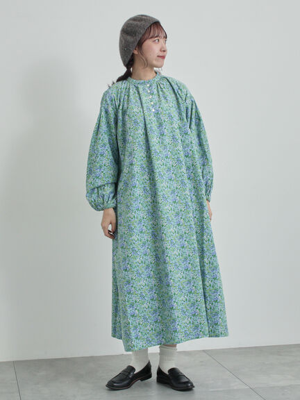 【LIBERTY】Maria柄細コールワンピース（ブラック/ブルー）｜TSUHARU by Samansa Mos2（ツハルバイサマンサモスモス）通販