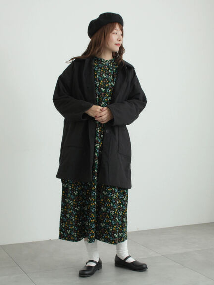 【LIBERTY】Maria柄細コールワンピース（ブラック/ブルー）｜TSUHARU by Samansa Mos2（ツハルバイサマンサモスモス）通販