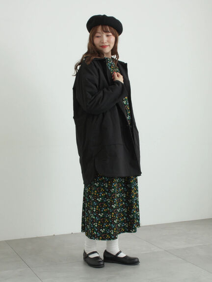 【LIBERTY】Maria柄細コールワンピース（ブラック/ブルー）｜TSUHARU by Samansa Mos2（ツハルバイサマンサモスモス）通販