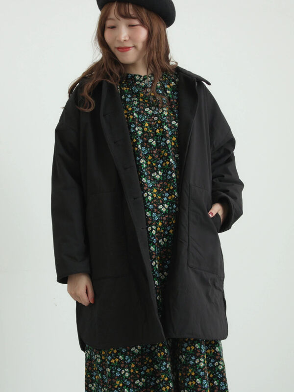 新品未使用　慈雨　ワンピース セール】 【LIBERTY】Maria柄細コールワンピース（ブラック/ブルー