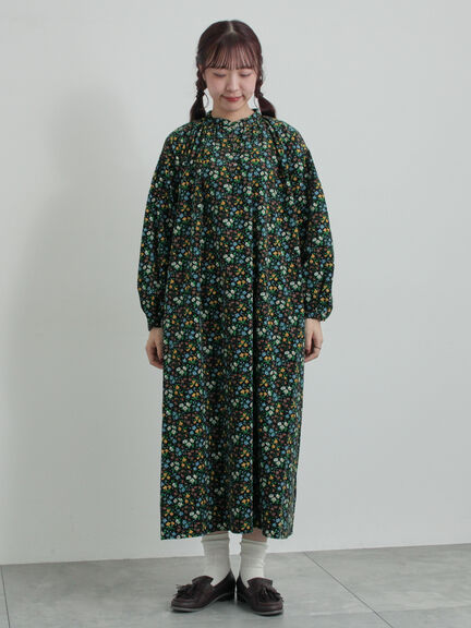 【LIBERTY】Maria柄細コールワンピース（ブラック/ブルー）｜TSUHARU by Samansa Mos2（ツハルバイサマンサモスモス）通販