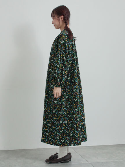 【LIBERTY】Maria柄細コールワンピース（ブラック/ブルー）｜TSUHARU by Samansa Mos2（ツハルバイサマンサモスモス）通販