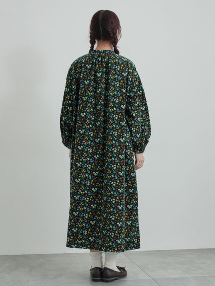 【LIBERTY】Maria柄細コールワンピース（ブラック/ブルー）｜TSUHARU by Samansa Mos2（ツハルバイサマンサモスモス）通販