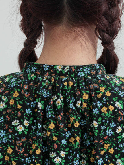 【LIBERTY】Maria柄細コールワンピース（ブラック/ブルー）｜TSUHARU by Samansa Mos2（ツハルバイサマンサモスモス）通販