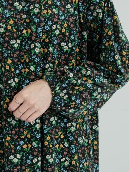 【LIBERTY】Maria柄細コールワンピース（ブラック/ブルー）｜TSUHARU by Samansa Mos2（ツハルバイサマンサモスモス）通販