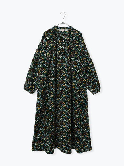 【LIBERTY】Maria柄細コールワンピース（ブラック/ブルー）｜TSUHARU by Samansa Mos2（ツハルバイサマンサモスモス）通販