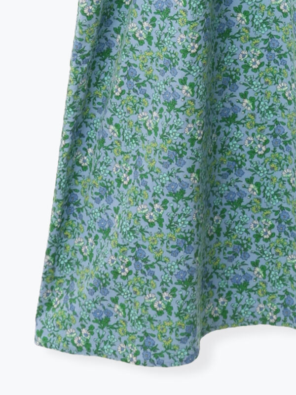 LIBERTY】Maria柄細コールワンピース（ブラック/ブルー