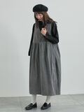 【WEB限定 Sサイズ】コール天ノースリーブワンピース（グレー）｜TSUHARU by Samansa Mos2（ツハルバイサマンサモスモス）通販