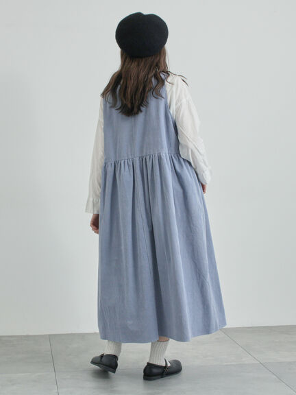 【WEB限定 Sサイズ】コール天ノースリーブワンピース（グレー/ベージュ/ブルー）｜TSUHARU by Samansa Mos2（ツハルバイサマンサモスモス）通販