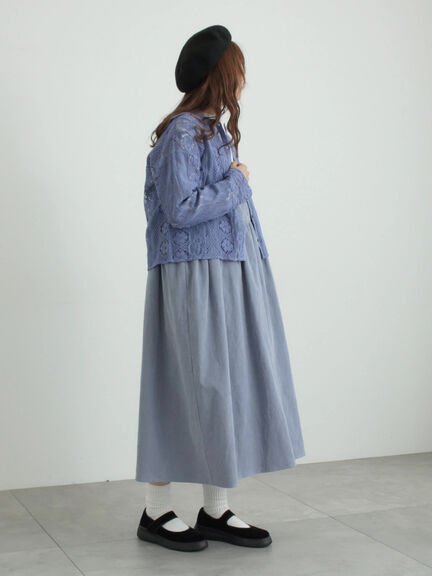 【WEB限定 Sサイズ】コール天ノースリーブワンピース（グレー/ベージュ/ブルー）｜TSUHARU by Samansa Mos2（ツハルバイサマンサモスモス）通販