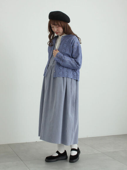 【WEB限定 Sサイズ】コール天ノースリーブワンピース（グレー/ベージュ/ブルー）｜TSUHARU by Samansa Mos2（ツハルバイサマンサモスモス）通販