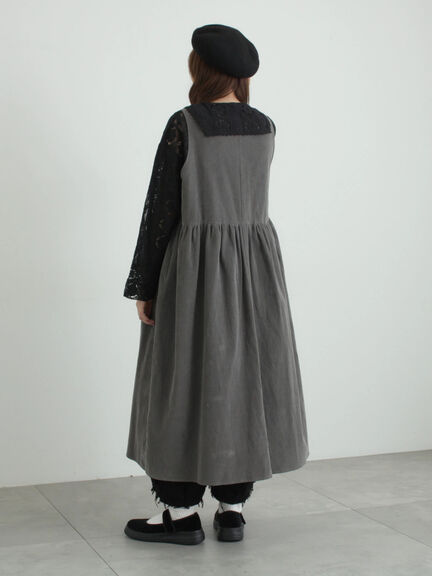 【WEB限定 Sサイズ】コール天ノースリーブワンピース（グレー/ベージュ/ブルー）｜TSUHARU by Samansa Mos2（ツハルバイサマンサモスモス）通販