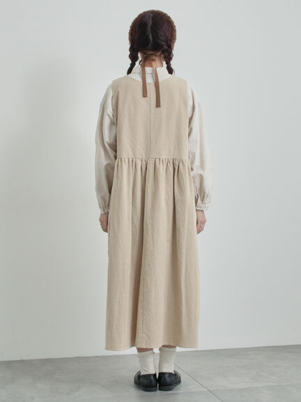 【WEB限定 Sサイズ】コール天ノースリーブワンピース（グレー/ベージュ/ブルー）｜TSUHARU by Samansa Mos2（ツハルバイサマンサモスモス）通販