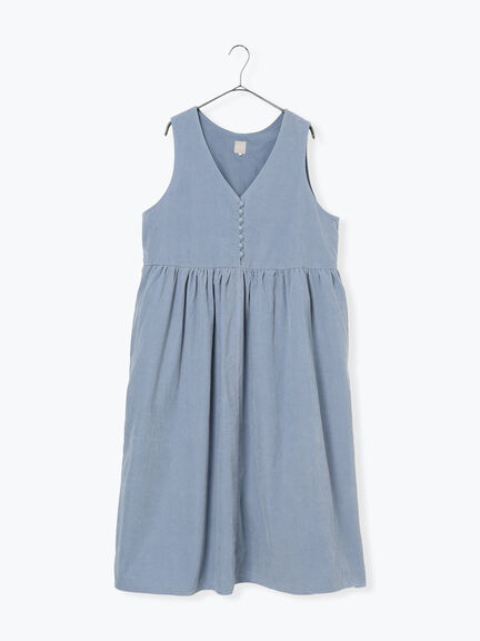 【WEB限定 Sサイズ】コール天ノースリーブワンピース（グレー/ベージュ/ブルー）｜TSUHARU by Samansa Mos2（ツハルバイサマンサモスモス）通販