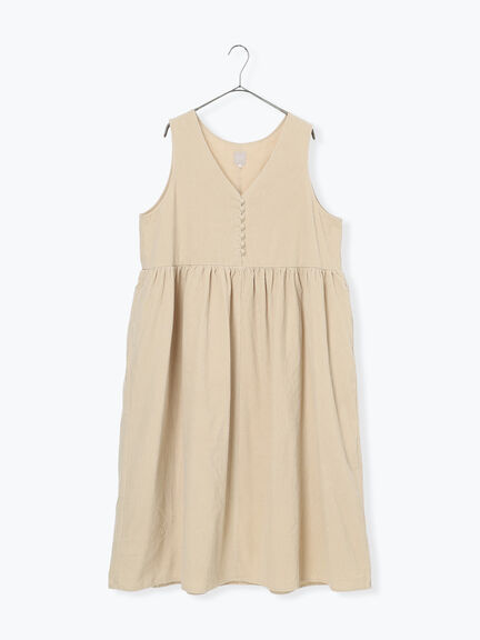 【WEB限定 Sサイズ】コール天ノースリーブワンピース（グレー/ベージュ/ブルー）｜TSUHARU by Samansa Mos2（ツハルバイサマンサモスモス）通販