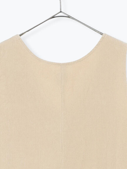 【WEB限定 Sサイズ】コール天ノースリーブワンピース（グレー/ベージュ/ブルー）｜TSUHARU by Samansa Mos2（ツハルバイサマンサモスモス）通販