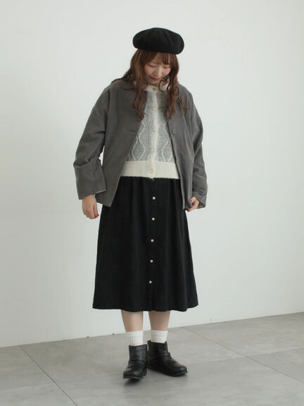 コール天ノーカラージャケット（グレー/ベージュ/ブルー）｜TSUHARU by Samansa Mos2（ツハルバイサマンサモスモス）通販