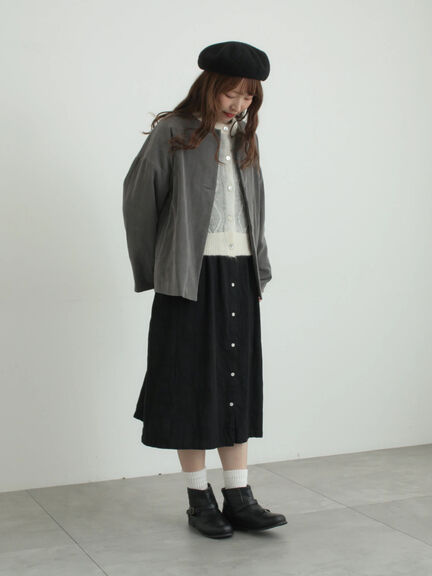 コール天ノーカラージャケット（グレー/ベージュ/ブルー）｜TSUHARU by Samansa Mos2（ツハルバイサマンサモスモス）通販