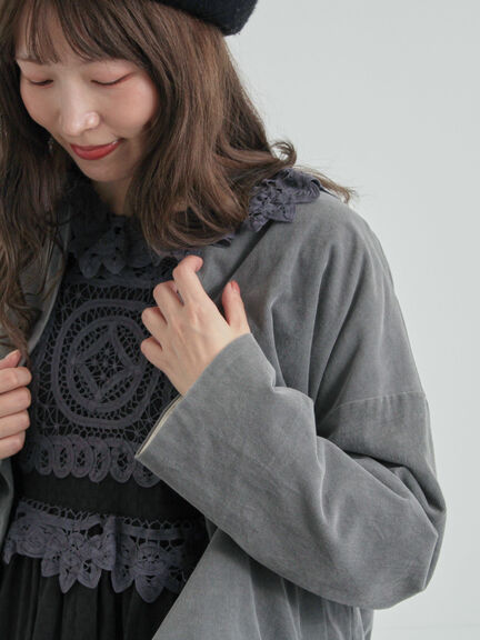 コール天ノーカラージャケット（グレー/ベージュ/ブルー）｜TSUHARU by Samansa Mos2（ツハルバイサマンサモスモス）通販