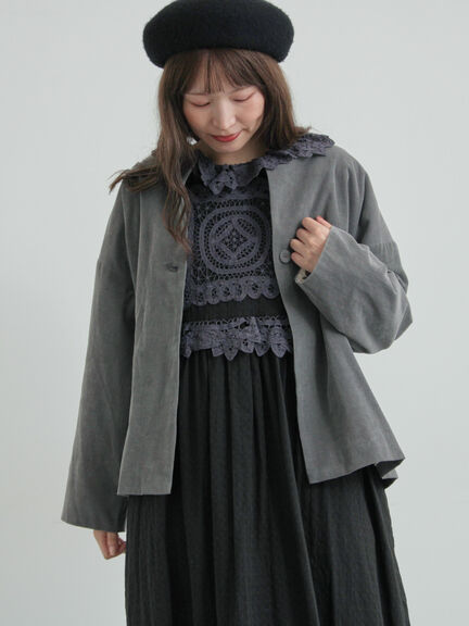 コール天ノーカラージャケット（グレー/ベージュ/ブルー）｜TSUHARU by Samansa Mos2（ツハルバイサマンサモスモス）通販