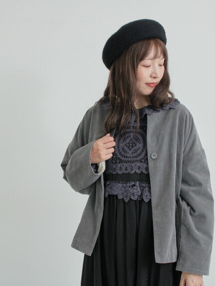 コール天ノーカラージャケット（グレー/ベージュ/ブルー）｜TSUHARU by Samansa Mos2（ツハルバイサマンサモスモス）通販