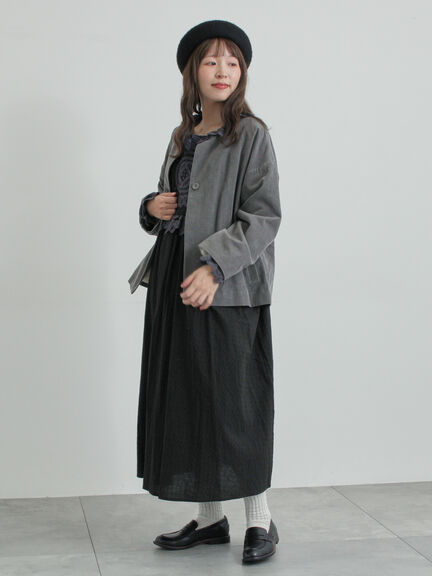 コール天ノーカラージャケット（グレー/ベージュ/ブルー）｜TSUHARU by Samansa Mos2（ツハルバイサマンサモスモス）通販