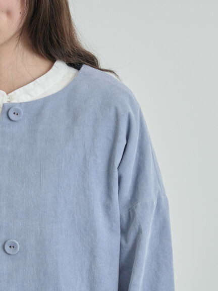 コール天ノーカラージャケット（グレー/ベージュ/ブルー）｜TSUHARU by Samansa Mos2（ツハルバイサマンサモスモス）通販