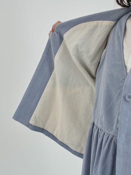 コール天ノーカラージャケット（グレー/ベージュ/ブルー）｜TSUHARU by Samansa Mos2（ツハルバイサマンサモスモス）通販