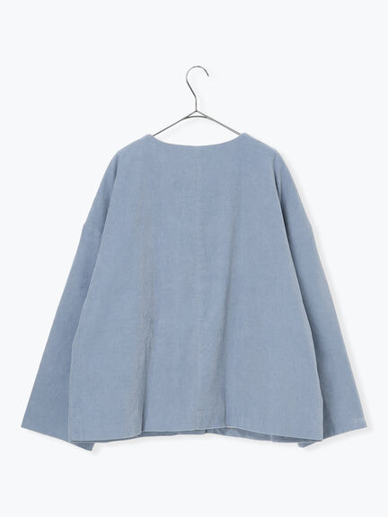 コール天ノーカラージャケット（グレー/ベージュ/ブルー）｜TSUHARU by Samansa Mos2（ツハルバイサマンサモスモス）通販