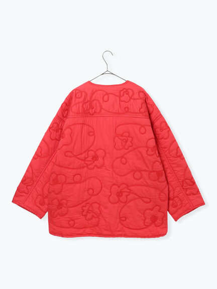 コード刺繍フラワー柄裏地キルトジャケット（ブラック/レッド/キナリ）｜TSUHARU by Samansa Mos2（ツハルバイサマンサモスモス）通販