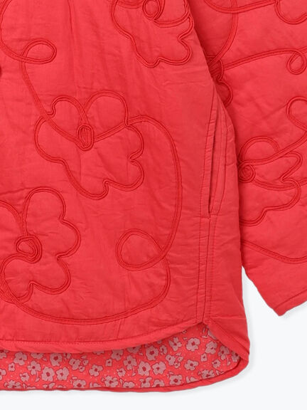 コード刺繍フラワー柄裏地キルトジャケット（ブラック/レッド/キナリ）｜TSUHARU by Samansa Mos2（ツハルバイサマンサモスモス）通販