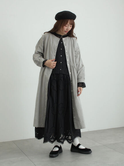 カットワーク刺繍裾スカラップスカート（オフホワイト/ブラック）｜TSUHARU by Samansa Mos2（ツハルバイサマンサモスモス）通販